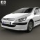 Peugeot 307 5-door hatchback 2001 3d model